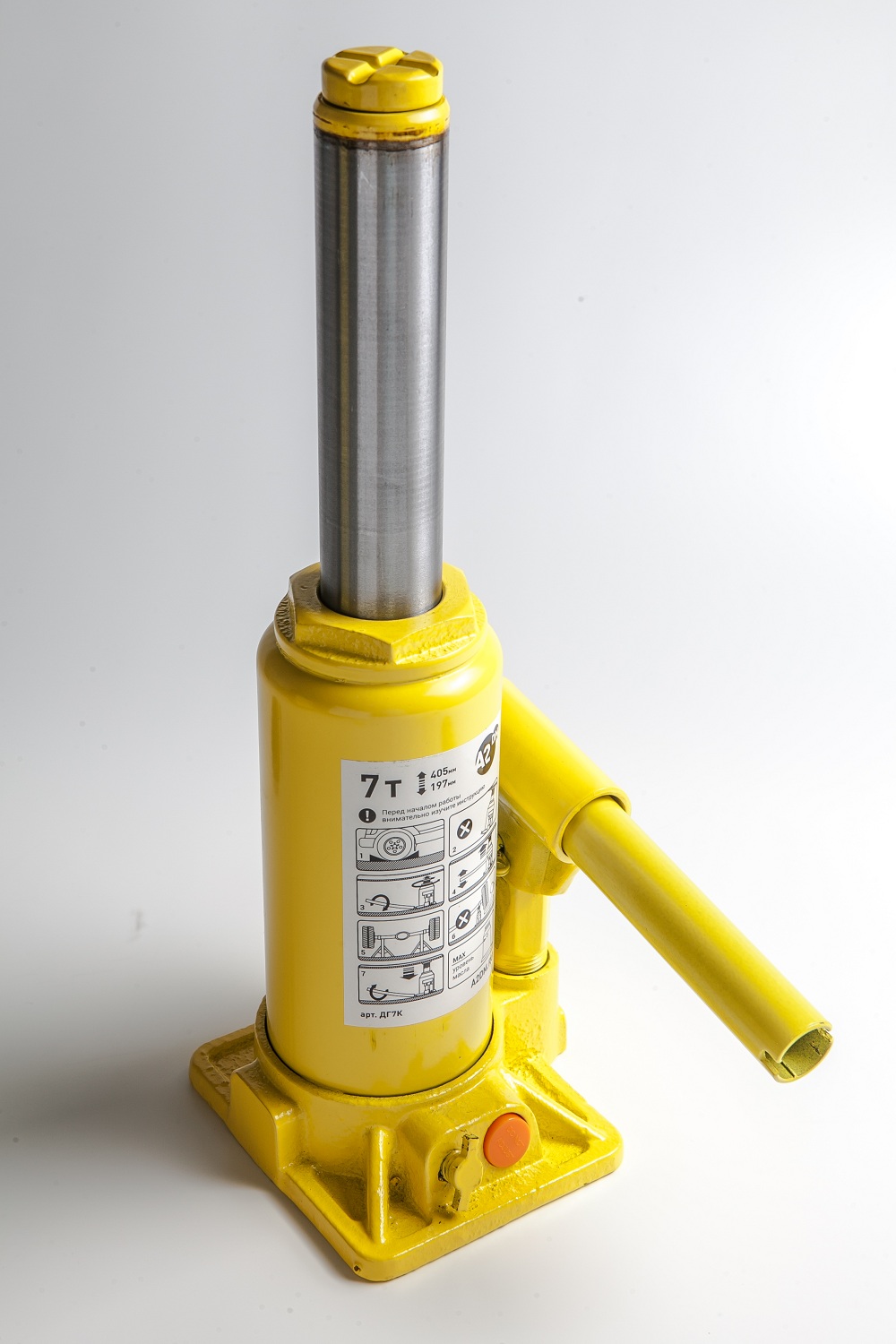 A2DM Домкрат гидравлический 7т, перепуск. клапан, морозост масло -40, 197-405мм, кейс